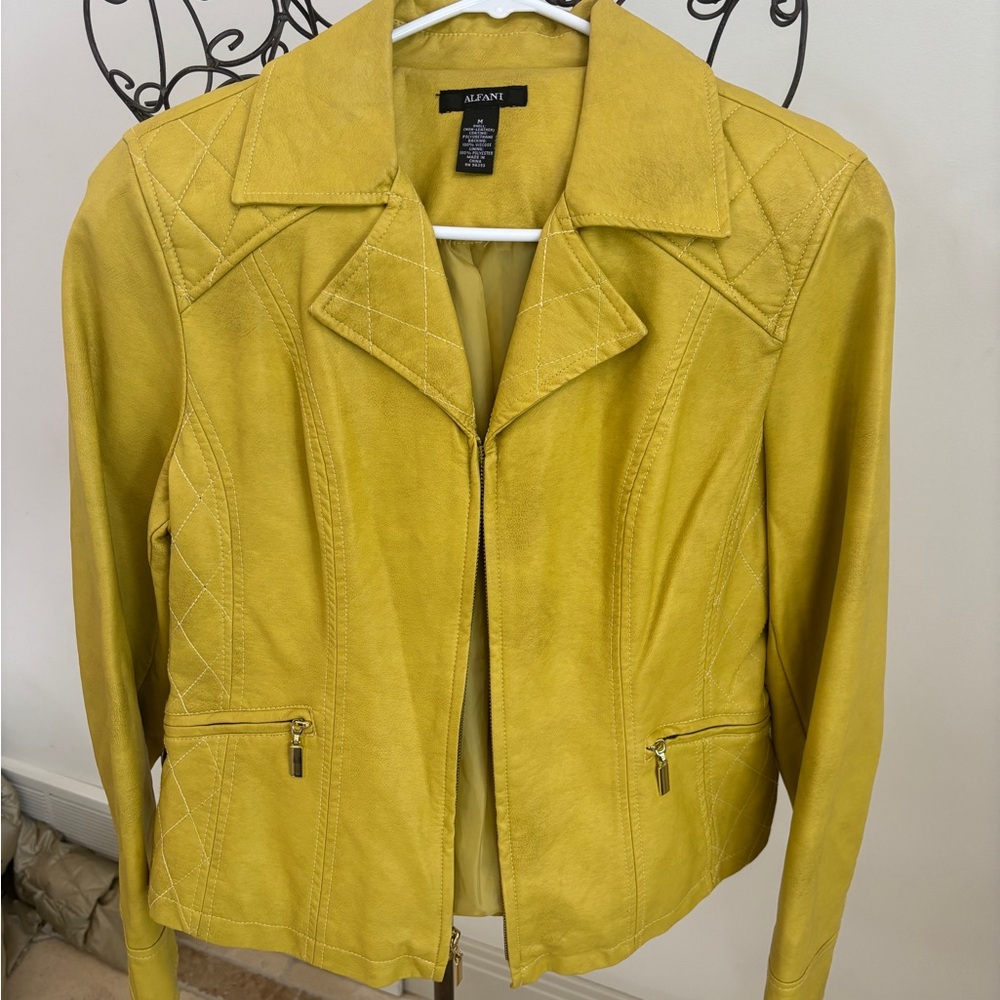 Alfani Yellow Jacket Moto Style